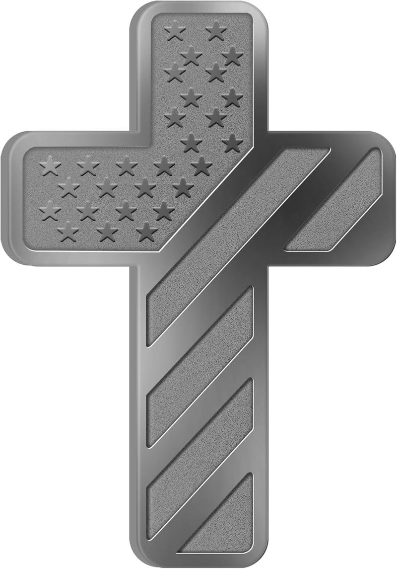 LWQLZY Cross Christian Car Emblem – Patriotic USA Flag Zinc Alloy 3D Badge with 3M Adhesive – Cross Decal for Car, Truck, Window, Door, Toolbox, or Home Decor (Black Nickel) - Image 1